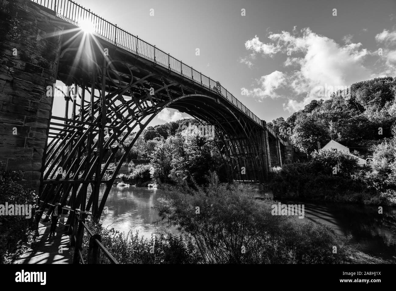 Viste la sorprendente Ironbridge, ponte in ferro in TELFORD SHROPSHIRE, famosa in tutto il mondo industriale monumento, Foto Stock