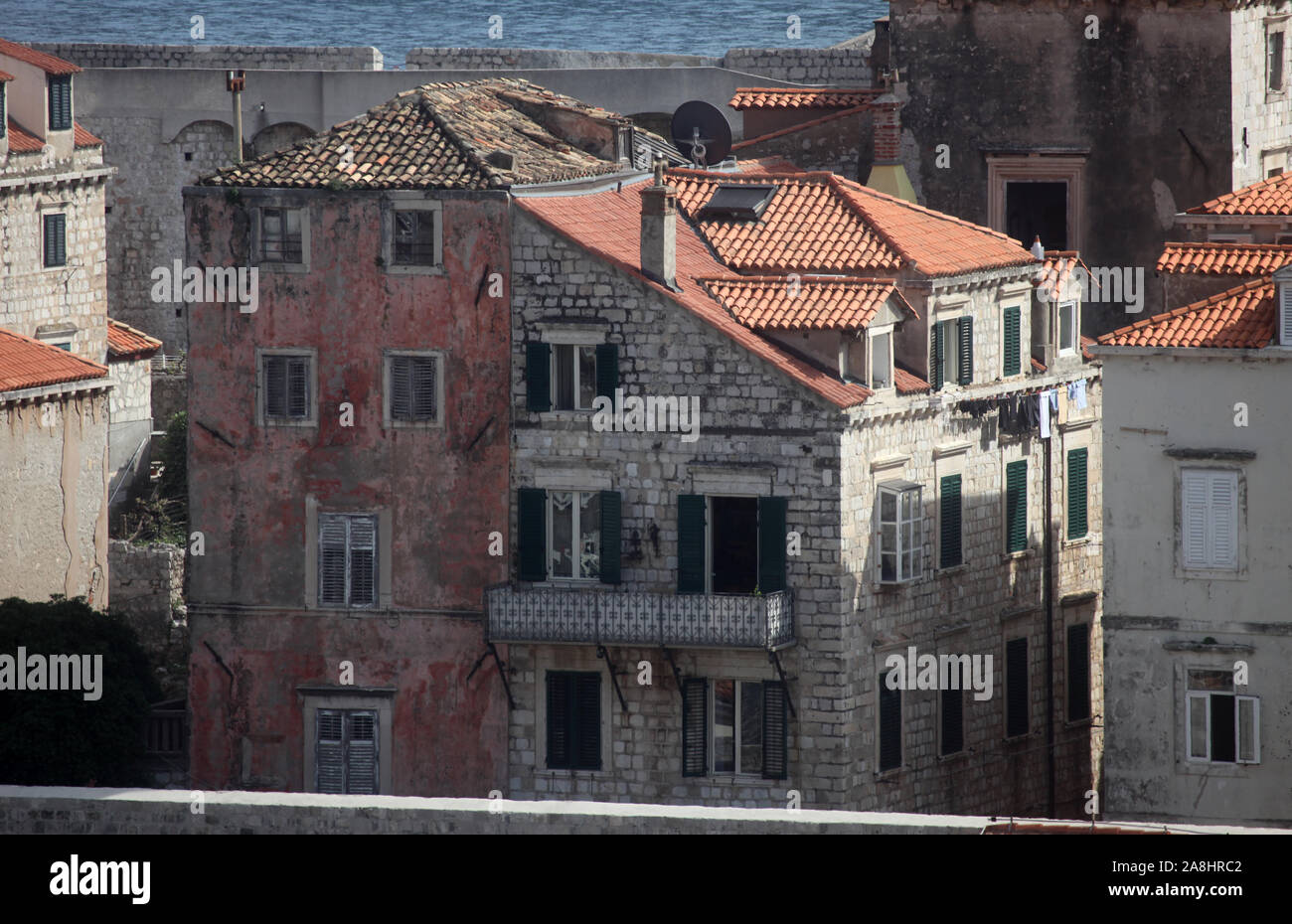 Gli antichi edifici nella città vecchia di Dubrovnik Croazia Foto Stock