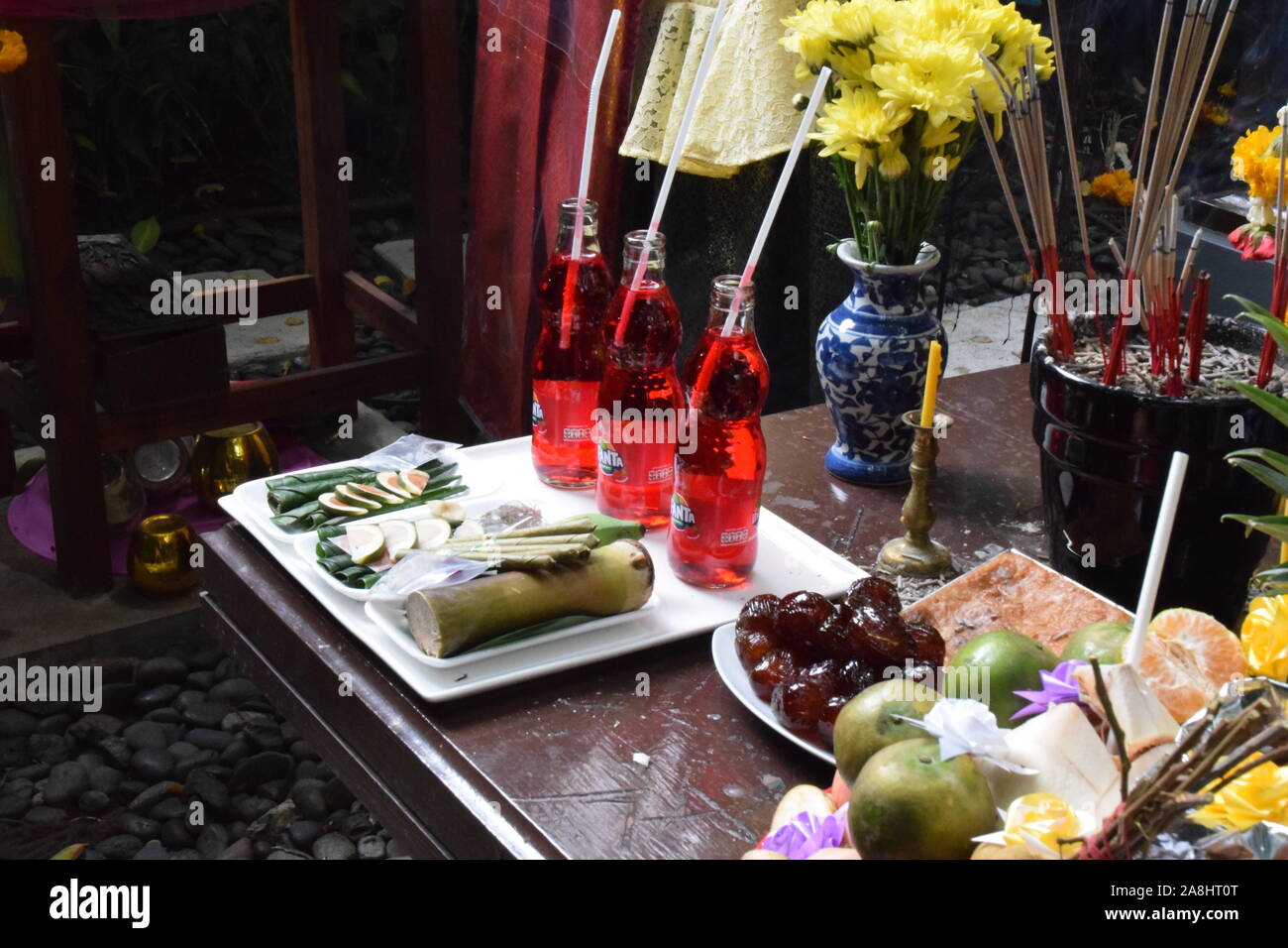 Le attrazioni della fantastica cucina di strada attorno alla Tailandia Foto Stock