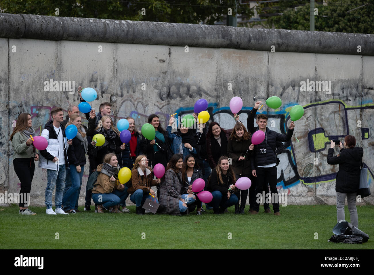 Il muro di Berlino tra Oriente e Occidente Foto Stock