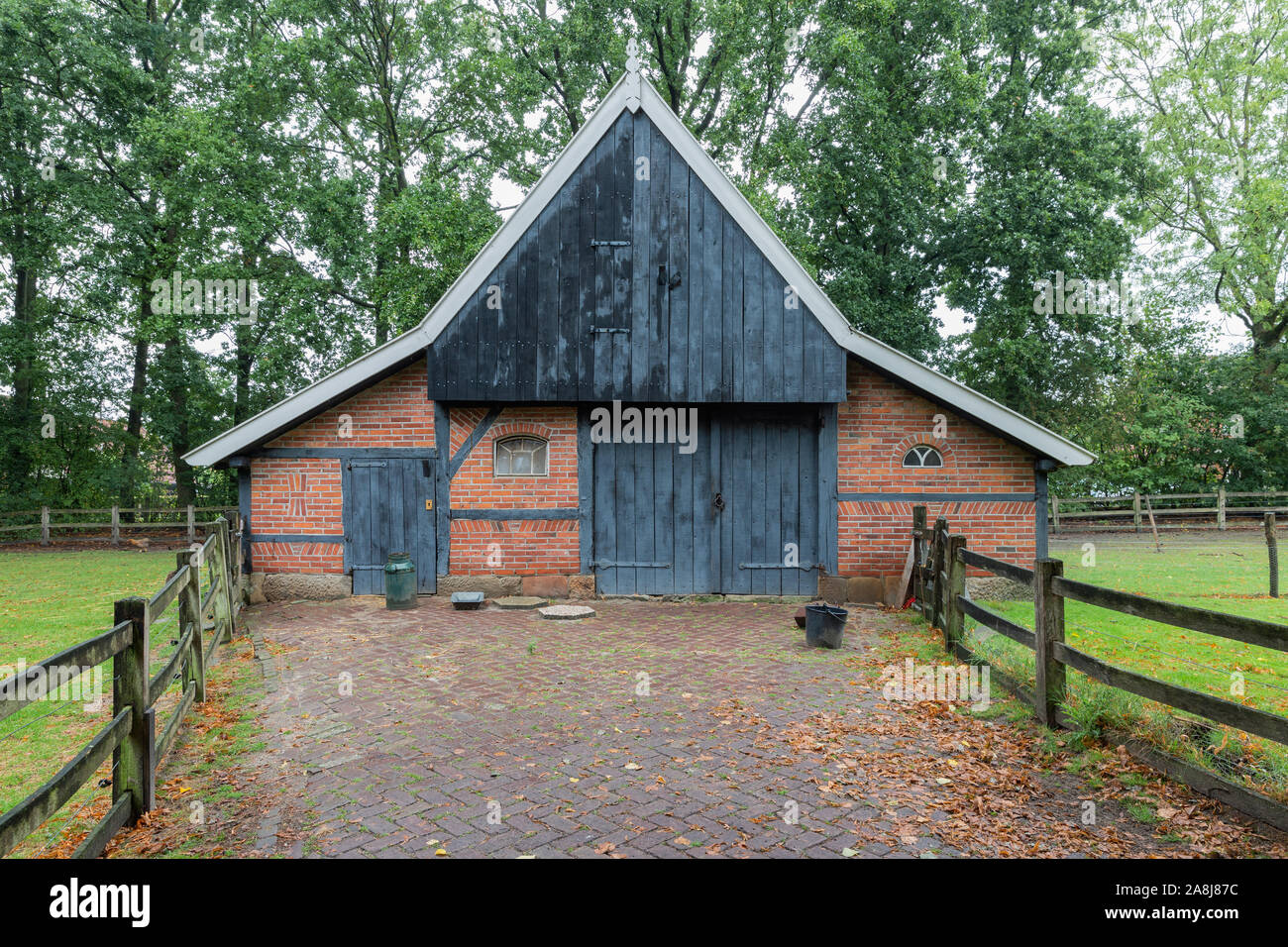 Rurale olandese open-air museum con il vecchio capannone Foto Stock