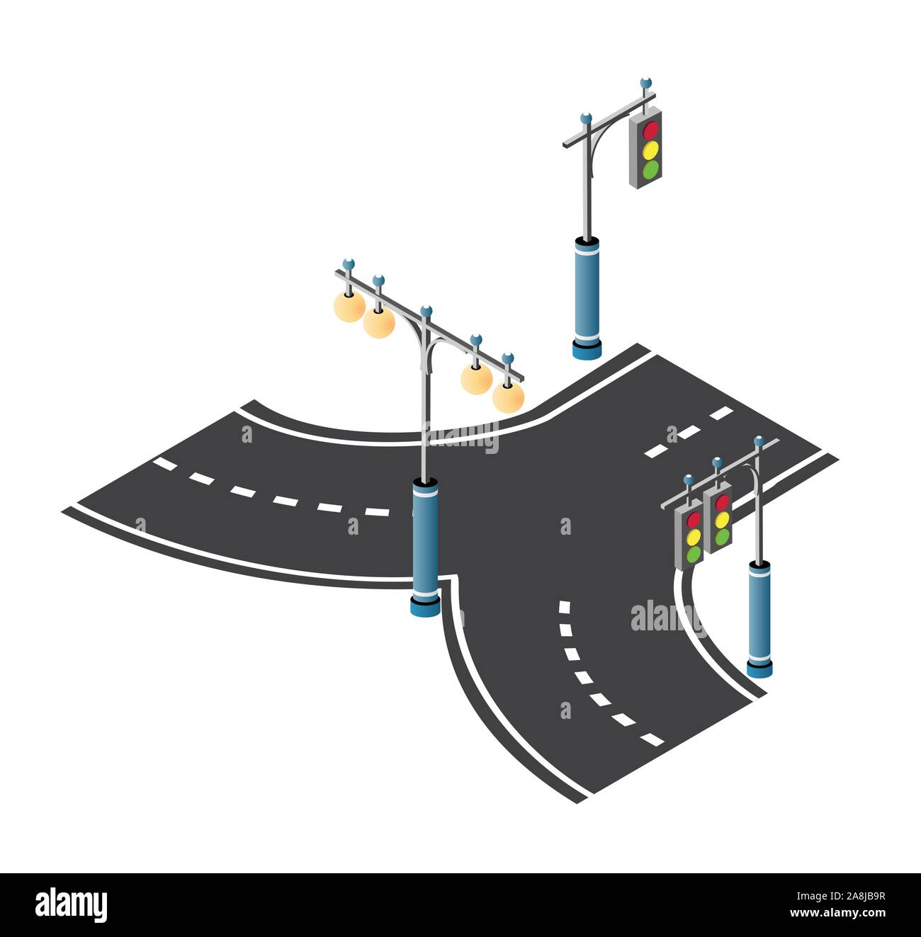 Il lampione stradale il traffico Illustrazione Vettoriale