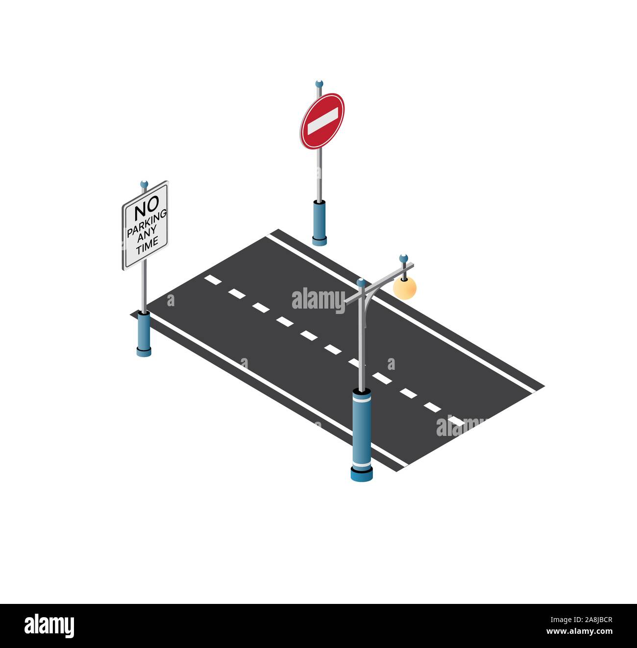 Il lampione stradale il traffico Illustrazione Vettoriale