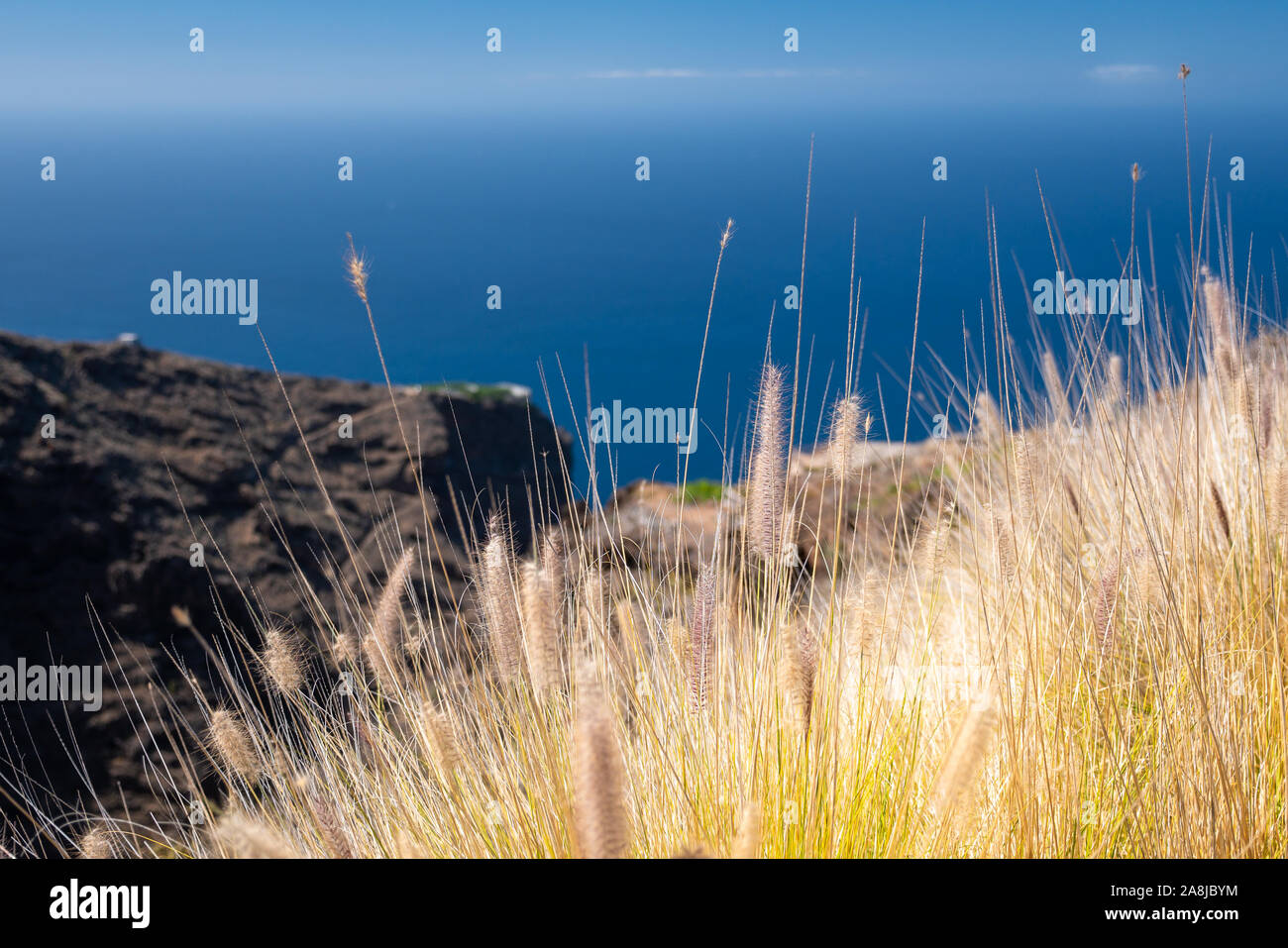 Vista dalla cima della costa ovest isola di La Palma Foto Stock