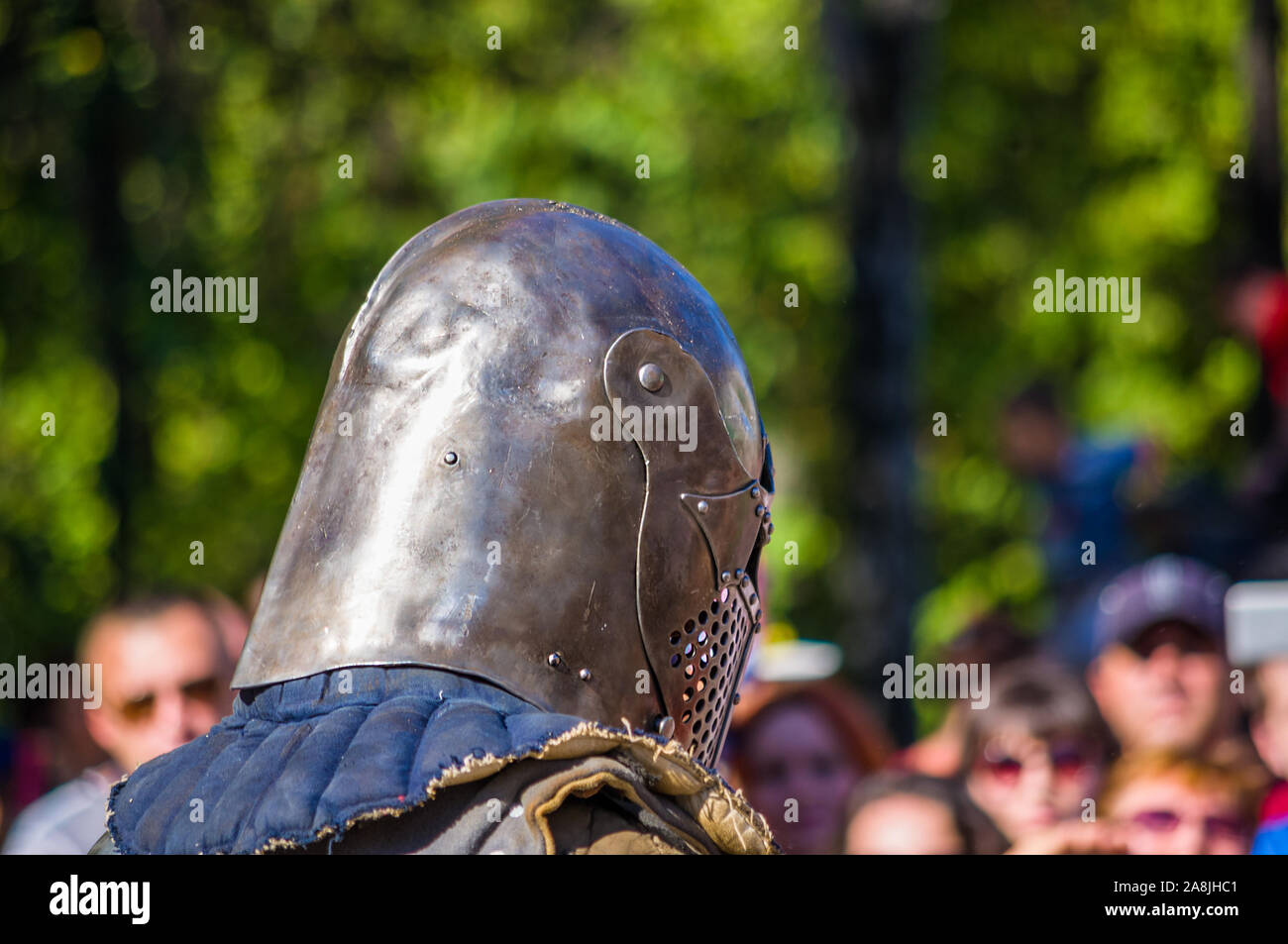 Knight's Armor per ricostruzioni storiche di battaglie medievali Foto Stock