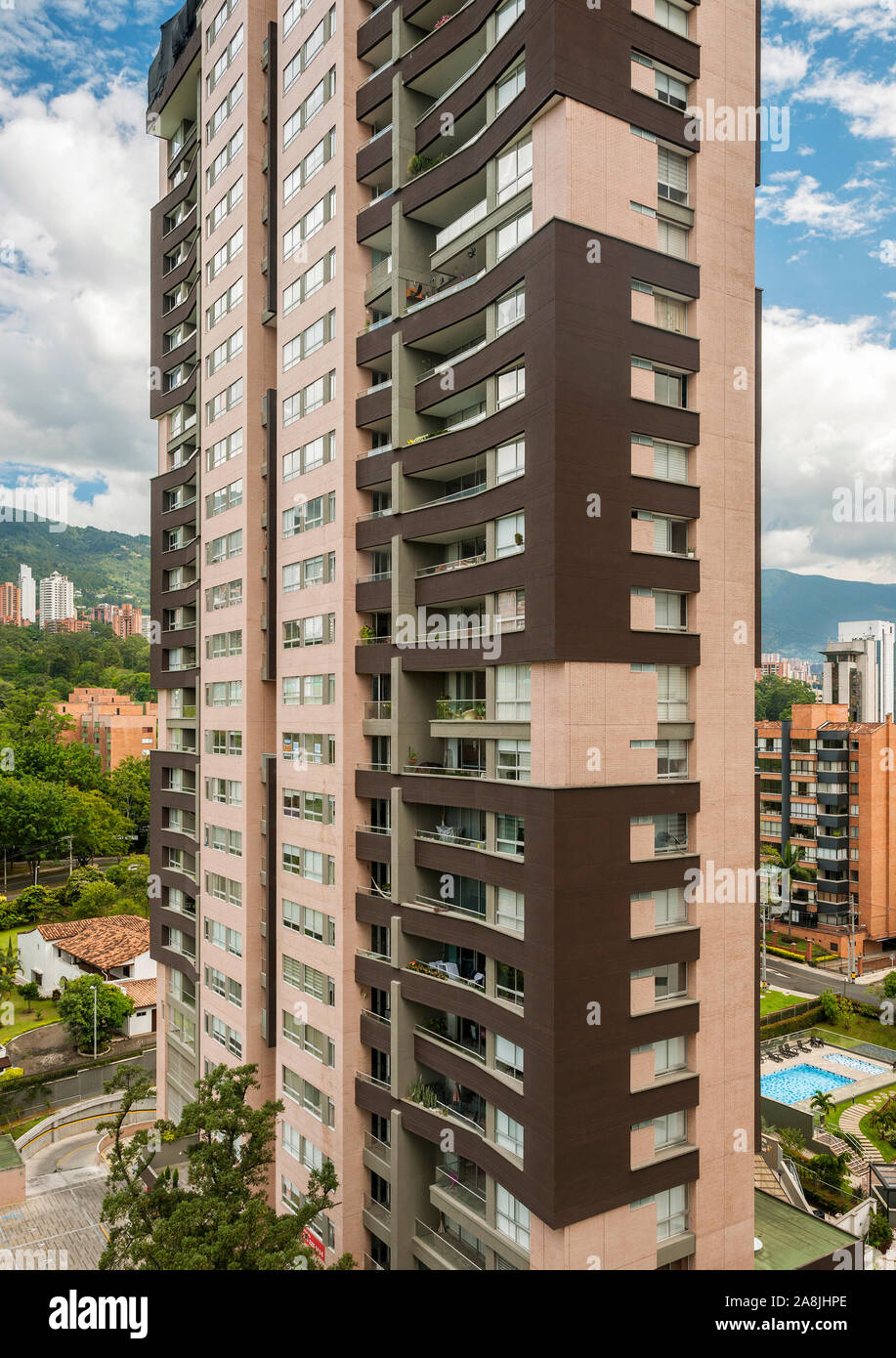 Edificio di appartamenti a Medellin, Colombia. Foto Stock