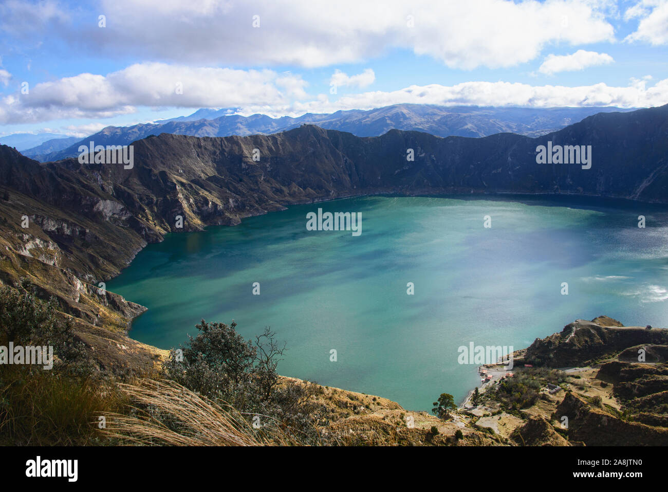 Vista della bellissima Laguna Quilotoa, Ecuador Foto Stock