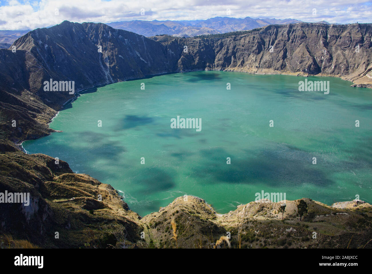 Vista della bellissima Laguna Quilotoa, Ecuador Foto Stock