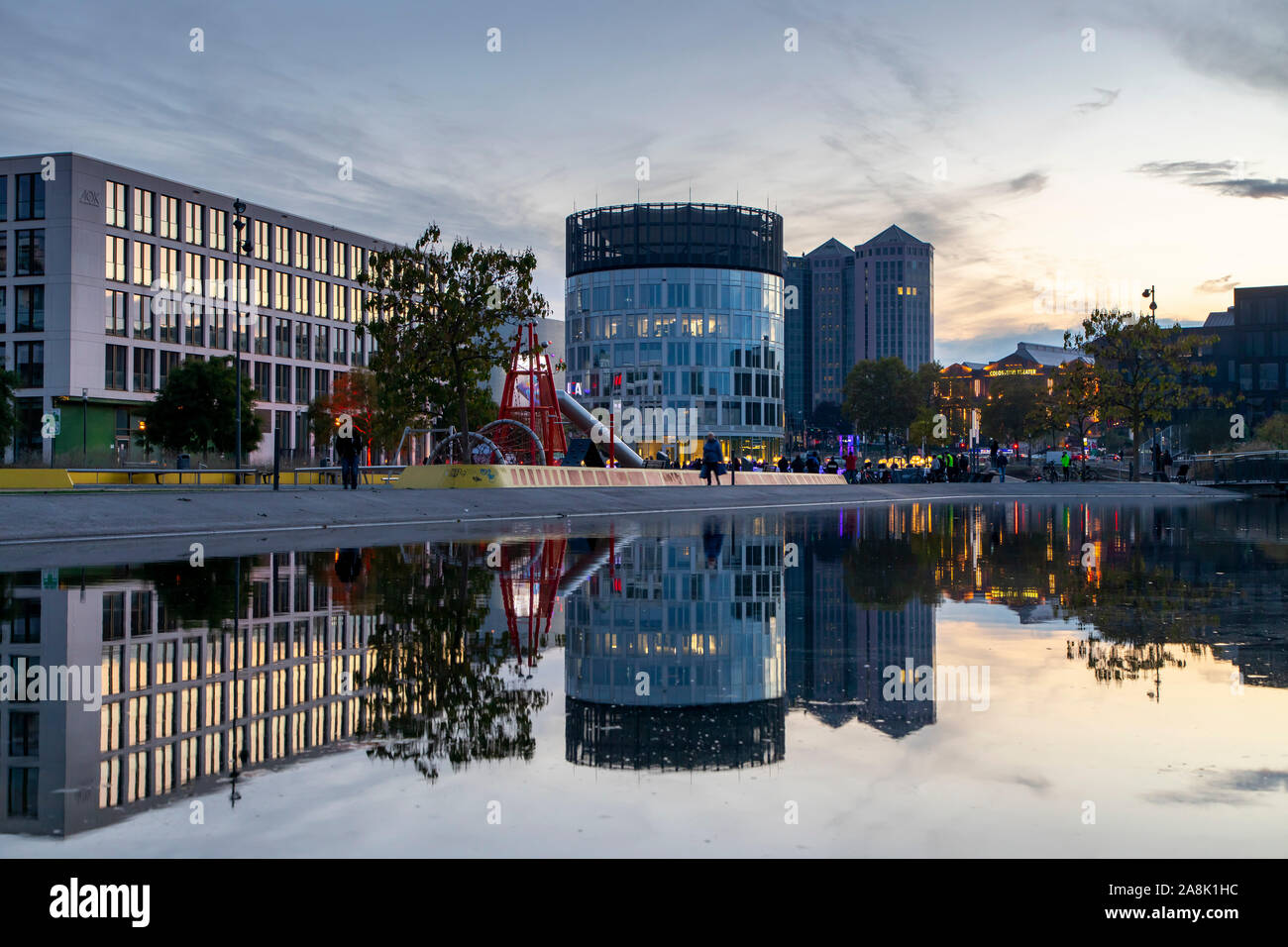 Essen, centro città, il quartiere universitario, Green center Essen, nuovo quartiere della città tra il centro città e l'università, di vita e di lavoro, leisu Foto Stock