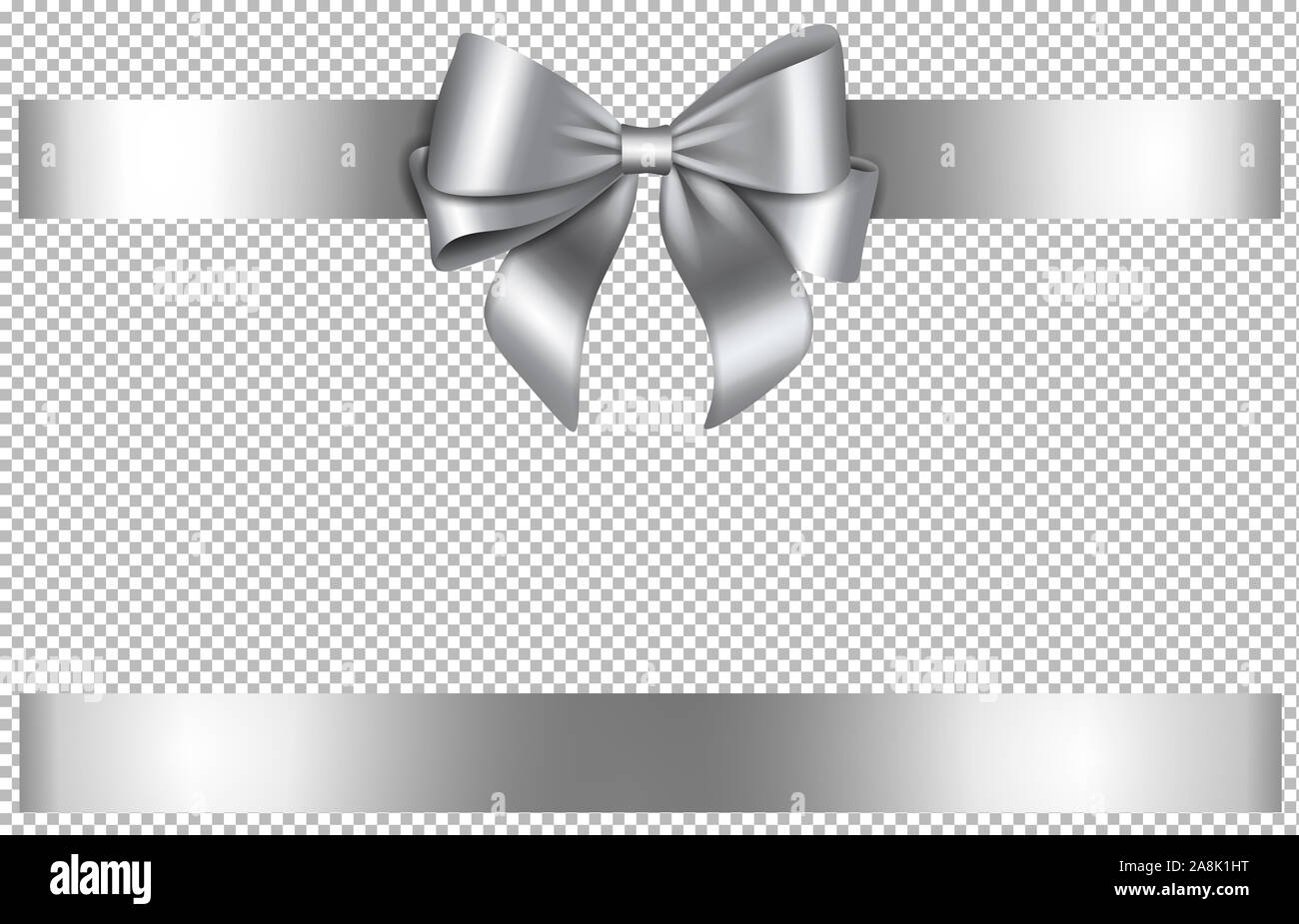 Arco di argento e nastro per natale e decorazioni di compleanno Foto Stock