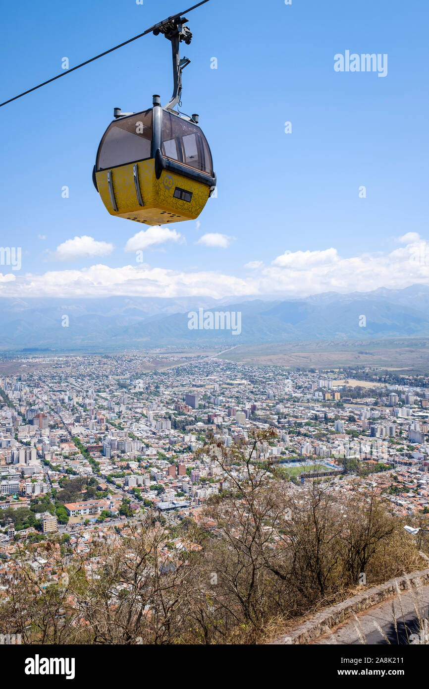 San Bernardo Funivia viaggia da e per la parte superiore del Cerro de San Bernardo a Salta Argentina Foto Stock