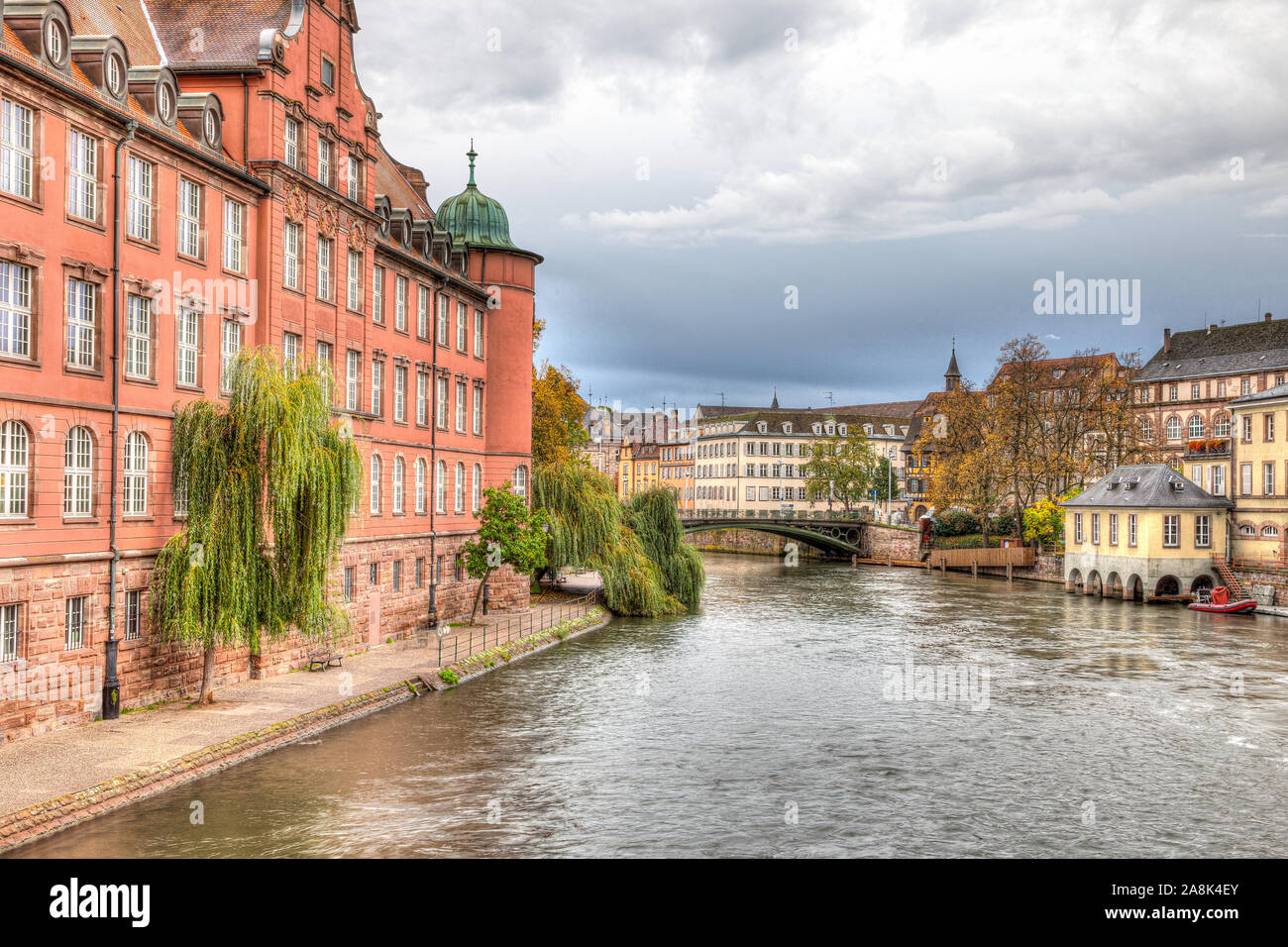 Canali di Petite France di Strasburgo Francia Foto Stock