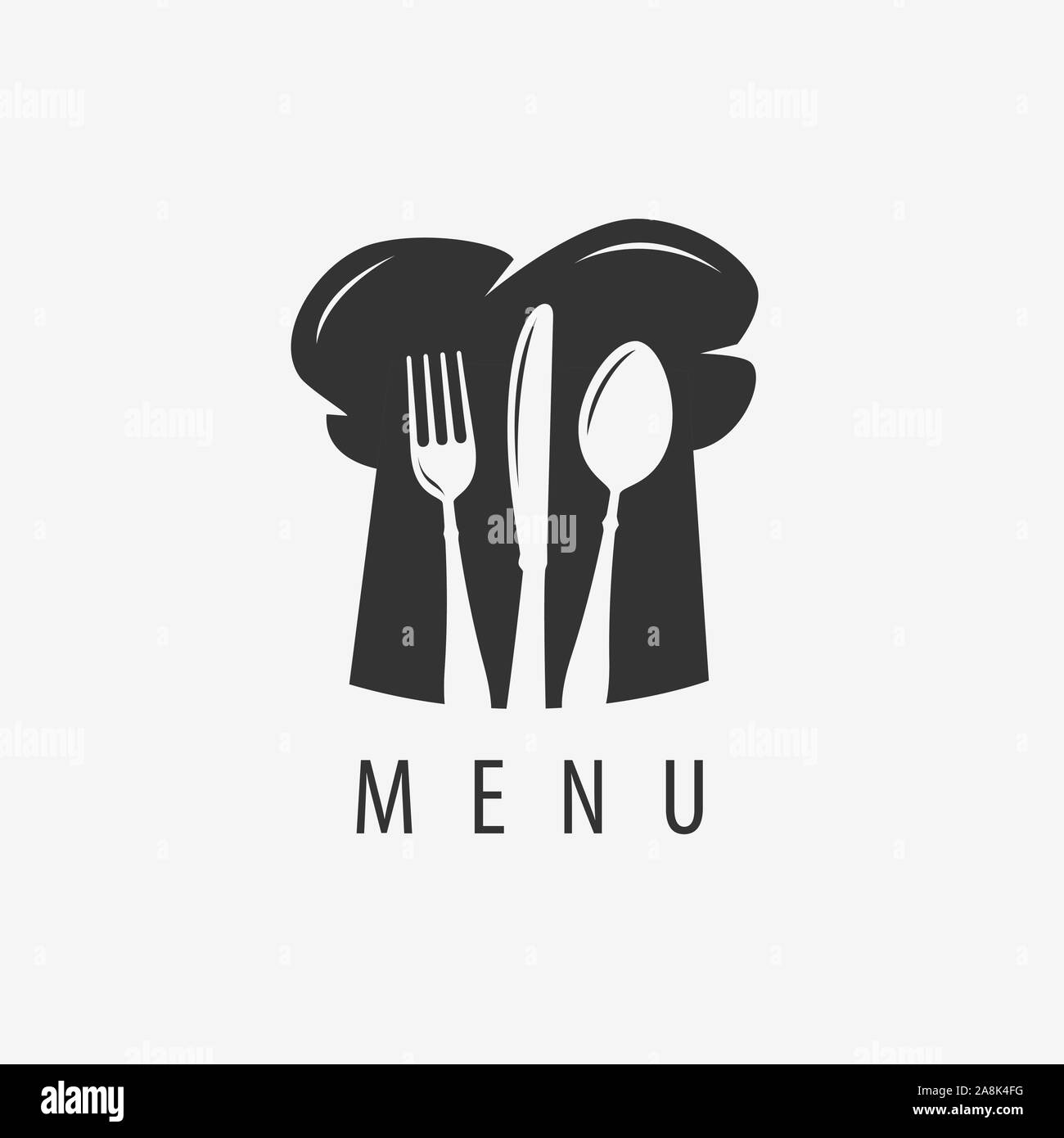 Logo del menu del ristorante. Cucina, etichetta di cucina. Illustrazione vettoriale Illustrazione Vettoriale