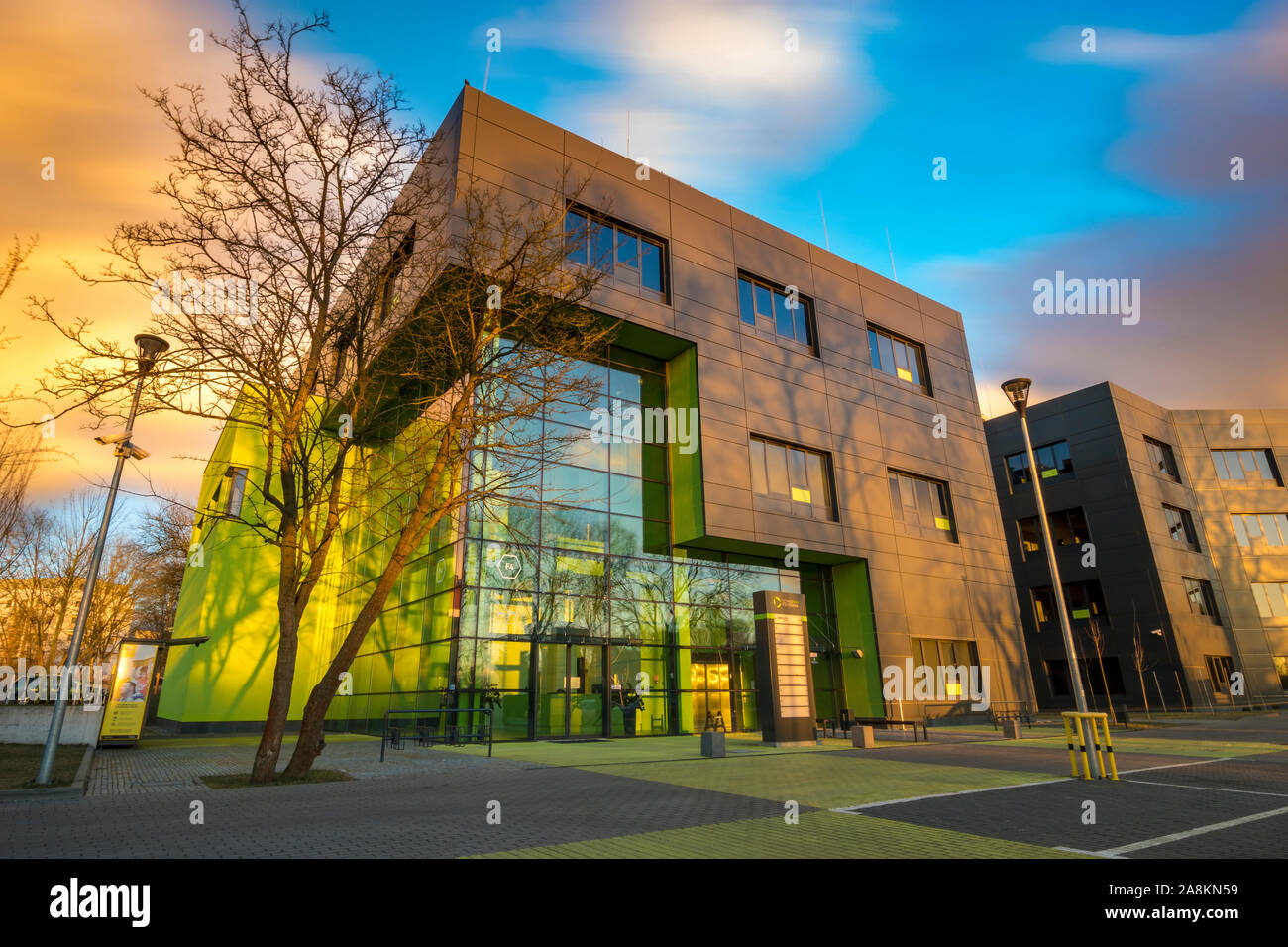 Szczecin, Marzo 2018: edificio moderno del centro di ricerca 'Technopark Pomerania' Foto Stock