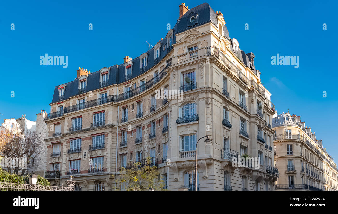 Parigi, bella villa Montmorency nella zona di Auteuil, edifici di lusso Foto Stock