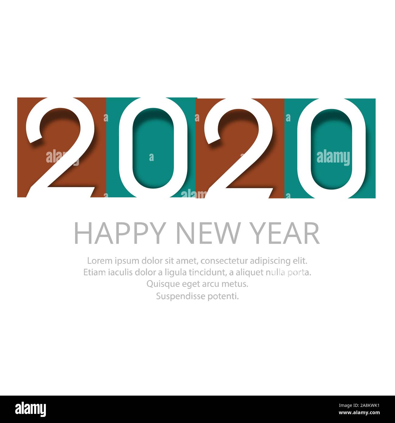 Felice Anno Nuovo 2020, 2020 voti, Felice Anno Nuovo 2020, celebrando 2020, calendario, illustrazione vettoriale Illustrazione Vettoriale