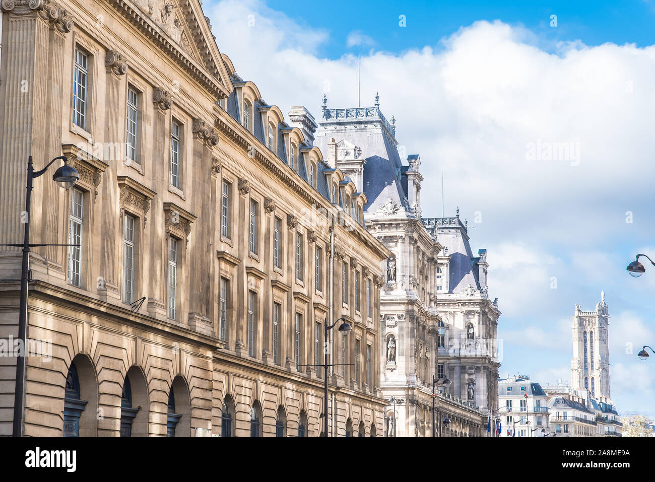 Parigi, il municipio, Place de l'Hotel de Ville, bellissimo monumento parigino Foto Stock