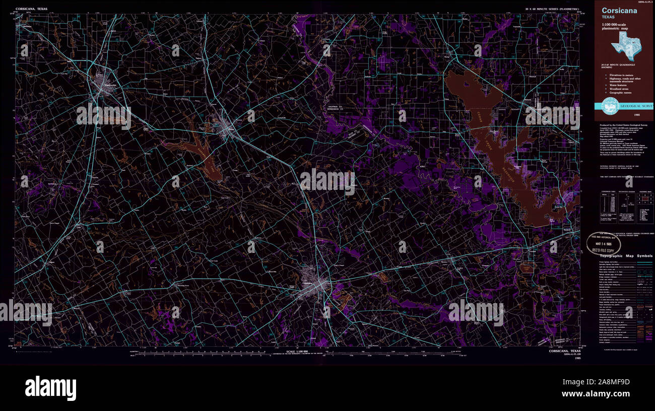 Mappa della corsicana texas immagini e fotografie stock ad alta