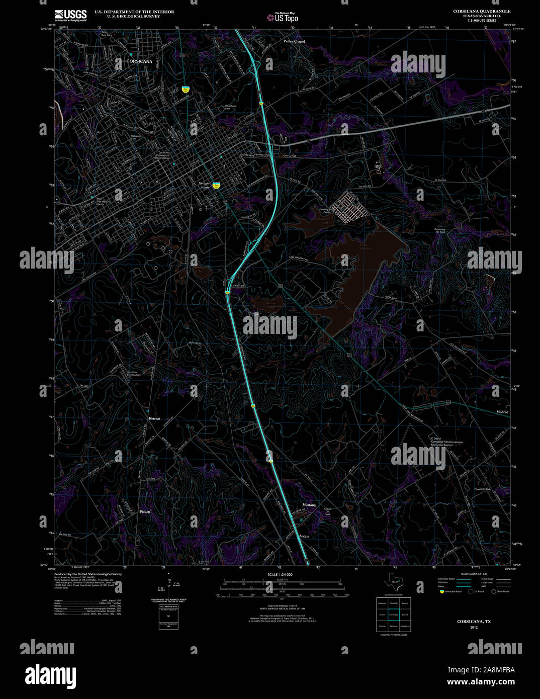 Mappa della corsicana texas immagini e fotografie stock ad alta
