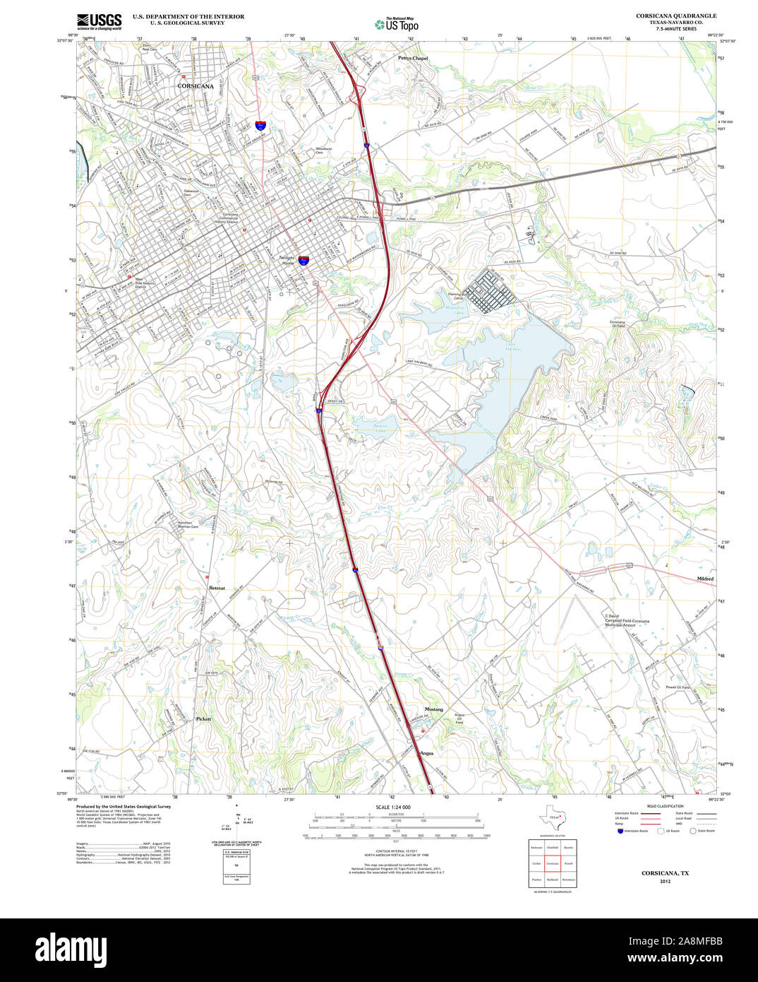 Mappa della corsicana texas immagini e fotografie stock ad alta