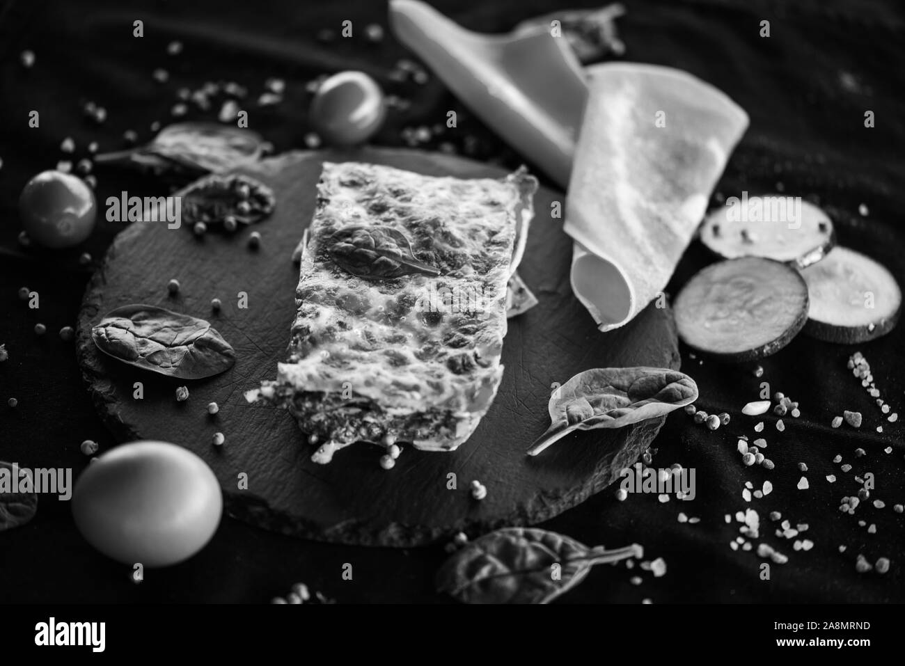 deliziose lasagne fatte in casa - con ingredienti freschi dopo una tradizionale ricevuta italiana Foto Stock