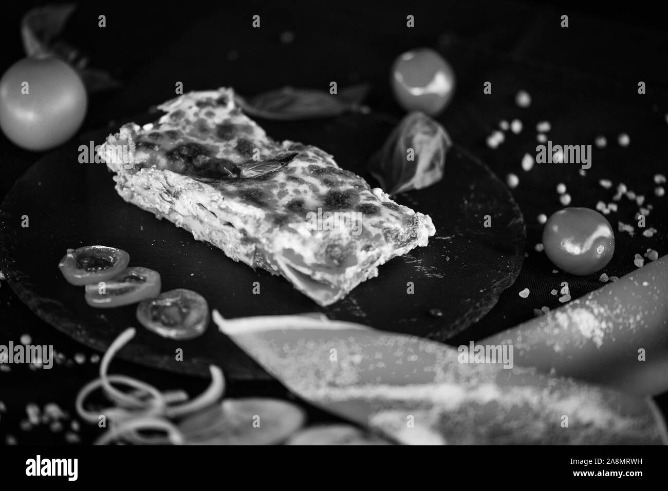 deliziose lasagne fatte in casa - con ingredienti freschi dopo una tradizionale ricevuta italiana Foto Stock