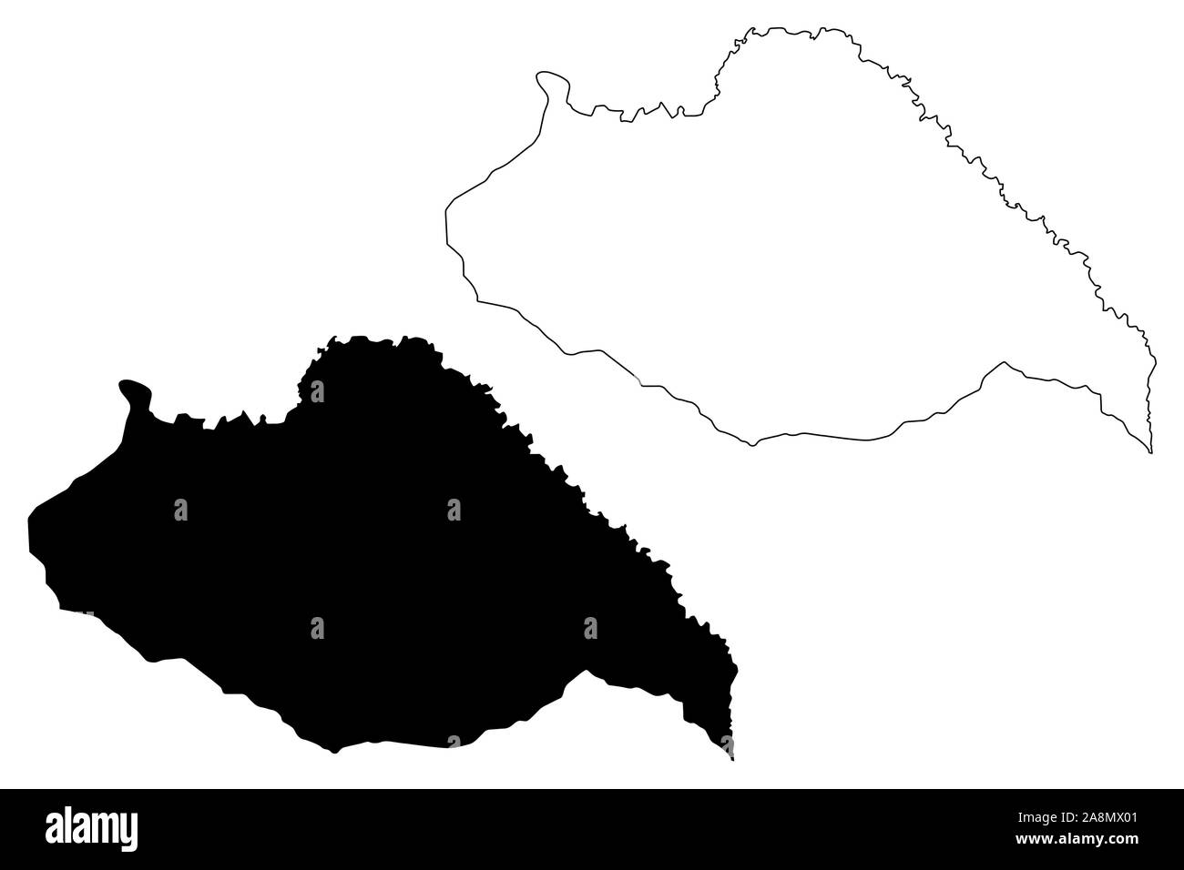 Dipartimento di Artigas (reparti dell'Uruguay Repubblica orientale dell' Uruguay) mappa illustrazione vettoriale, scribble schizzo Artigas mappa Illustrazione Vettoriale