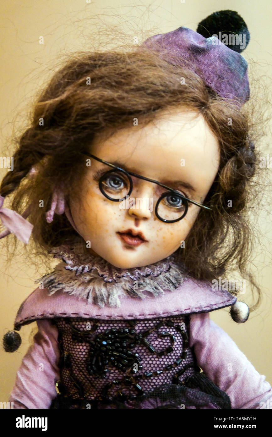 Arte doll face ritratto Foto Stock
