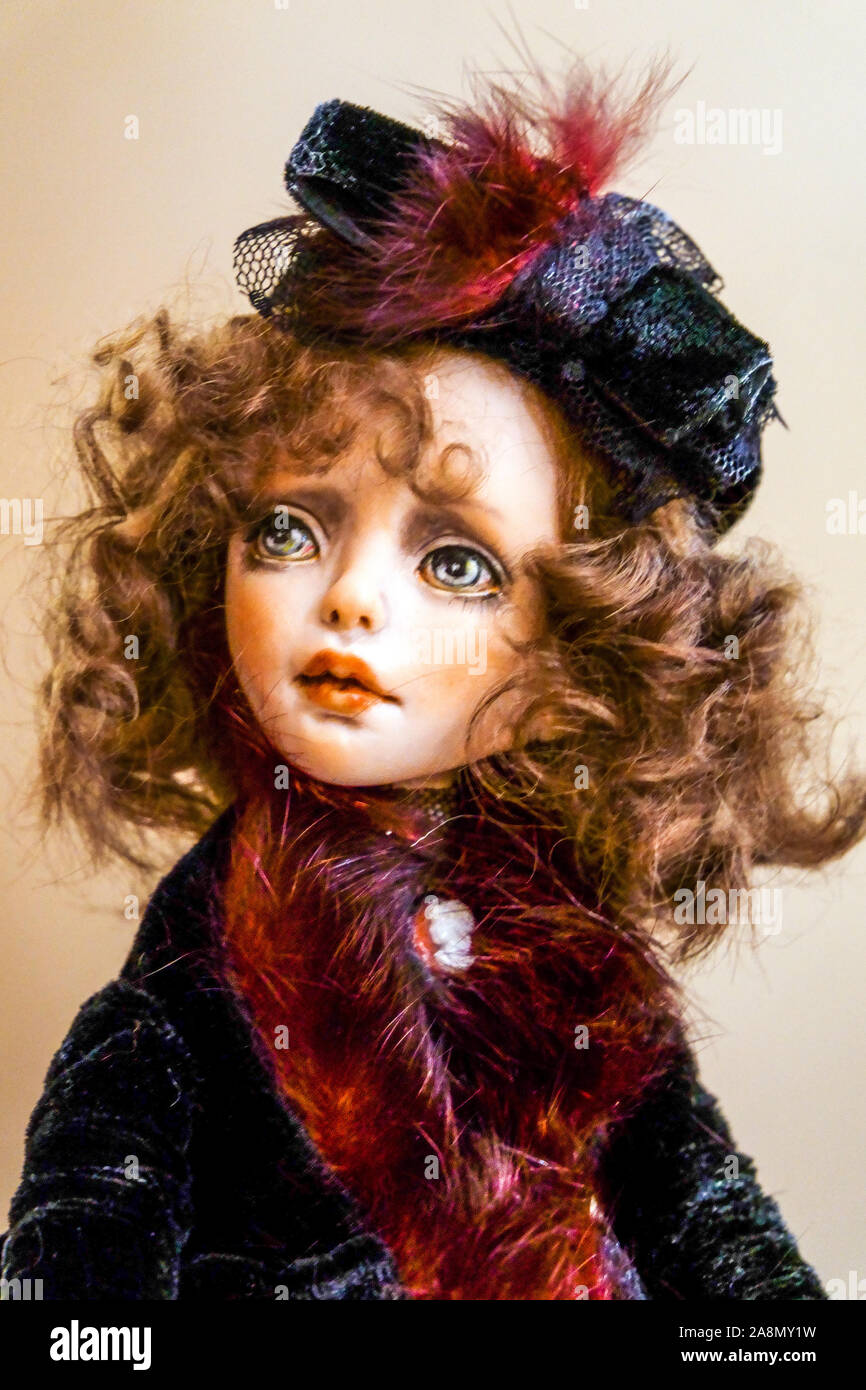 Arte doll face ritratto Foto Stock