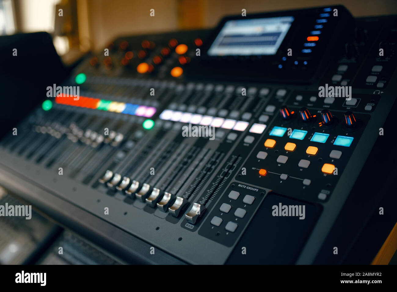 Nero tastiera digitale in music store, nessuno Foto Stock