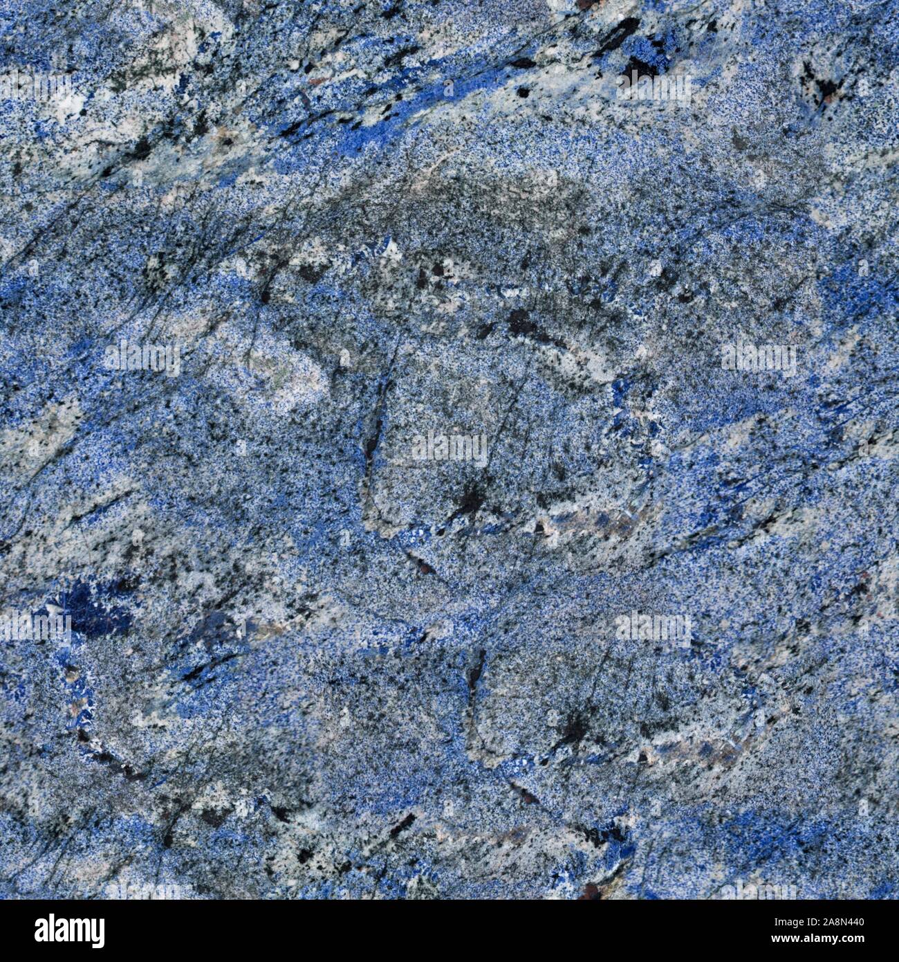 Blu scuro texture di granito con motivi. Seamless sfondo quadrato, tile ready. Foto Stock