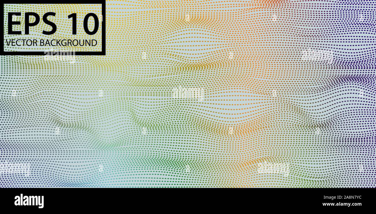 Geometrica delle lampadine multicolori e dot mesh gradiente. Vettore di fondo per il web, poster e brochure di trend Illustrazione Vettoriale