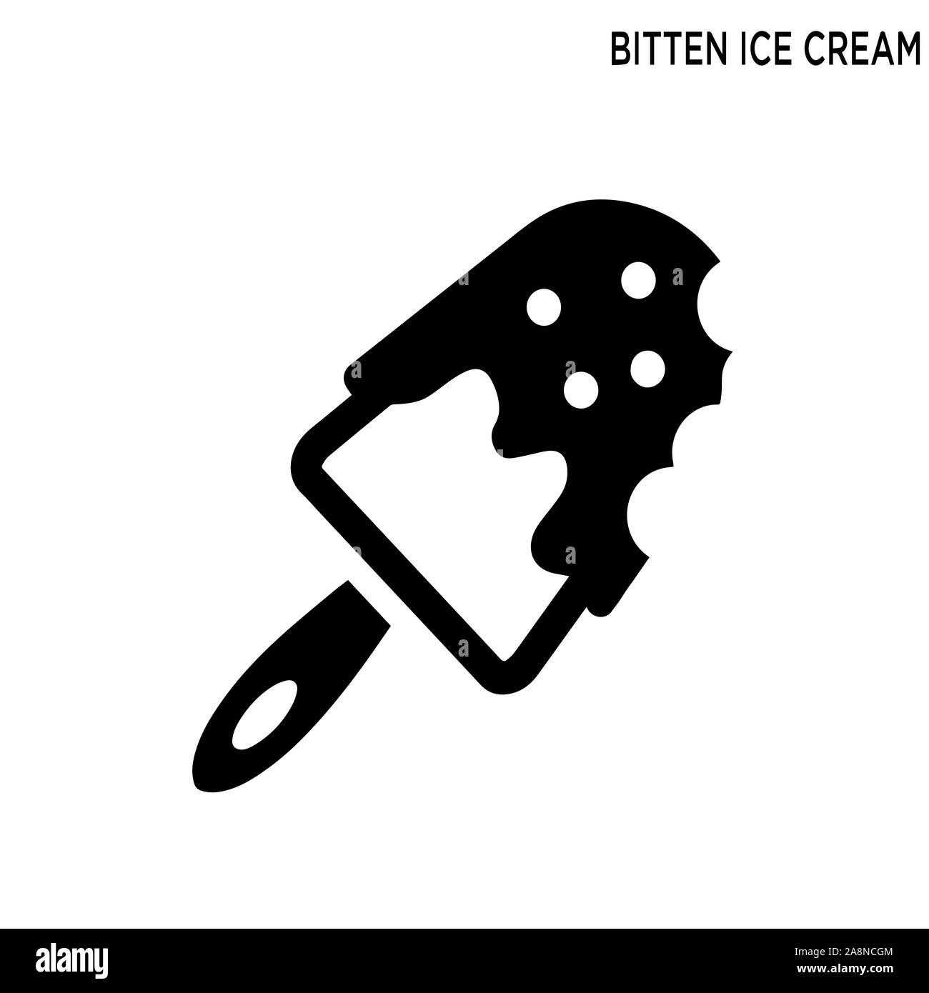 Morso di gelato alimentare icona concept design di simbolo Foto Stock