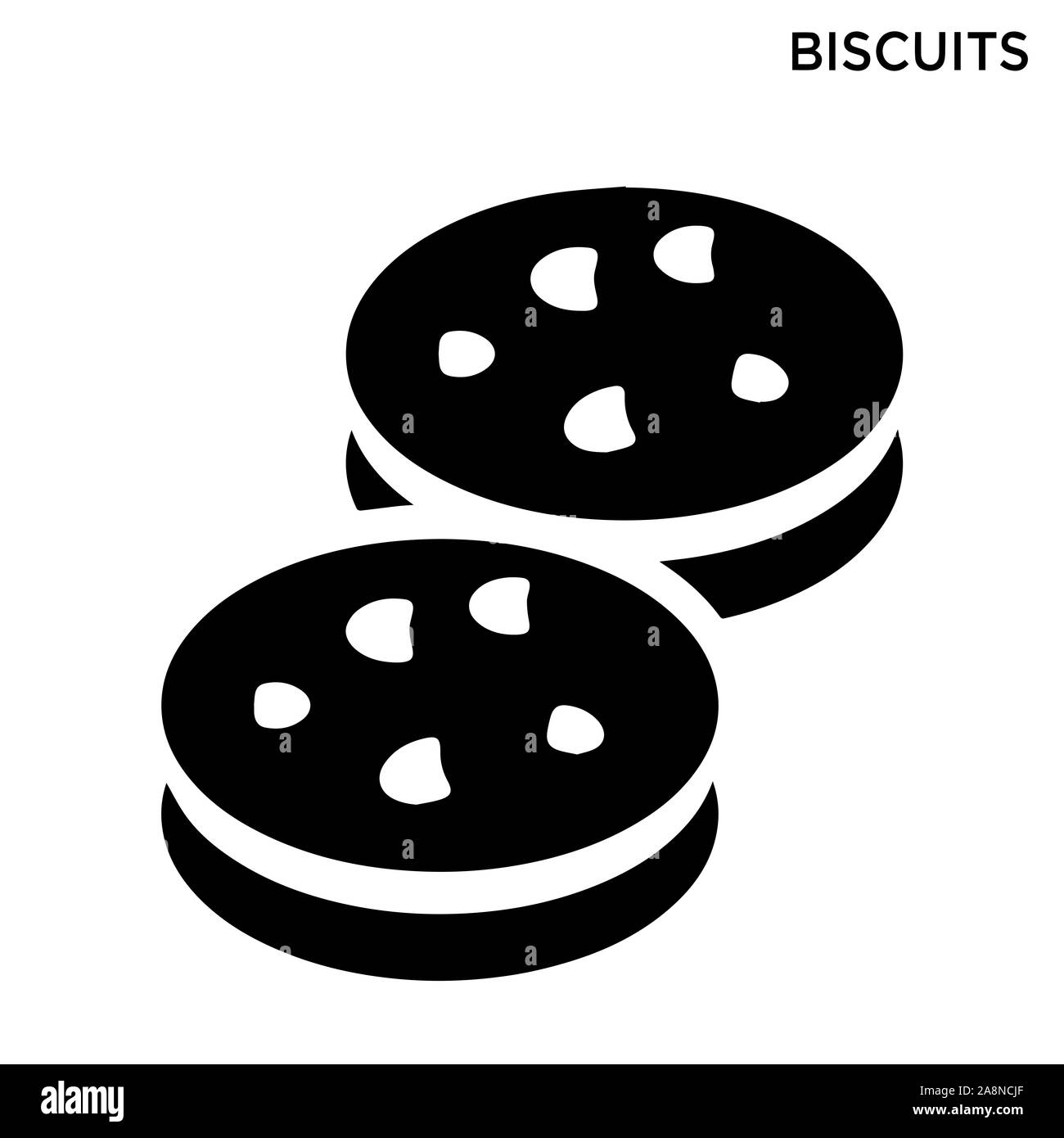 Icona di biscotti food concept design di simbolo Foto Stock