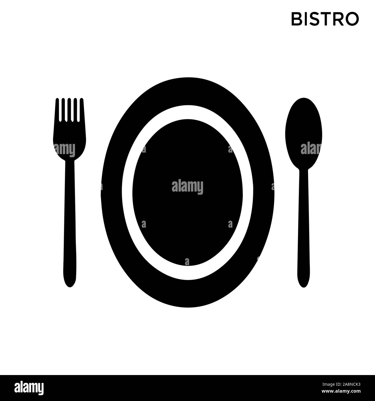 Icona Bistro food concept design di simbolo Foto Stock