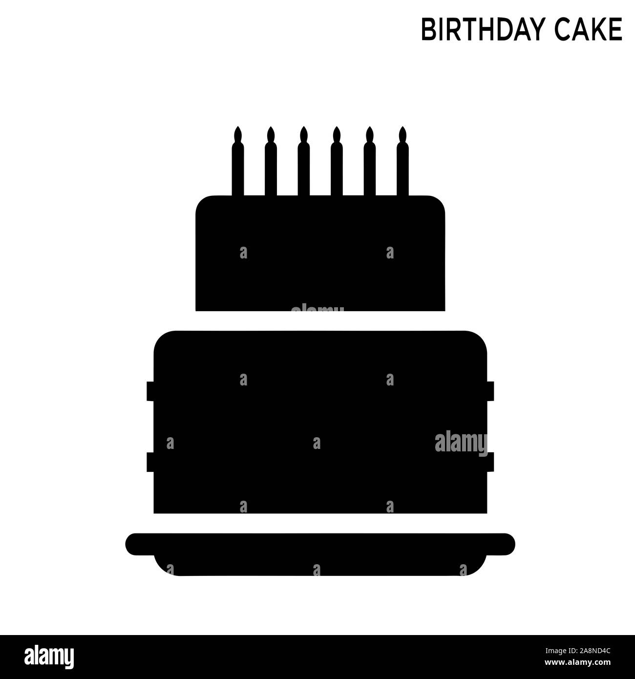 Torta di compleanno, candele, icona, food concept design di simbolo Foto Stock