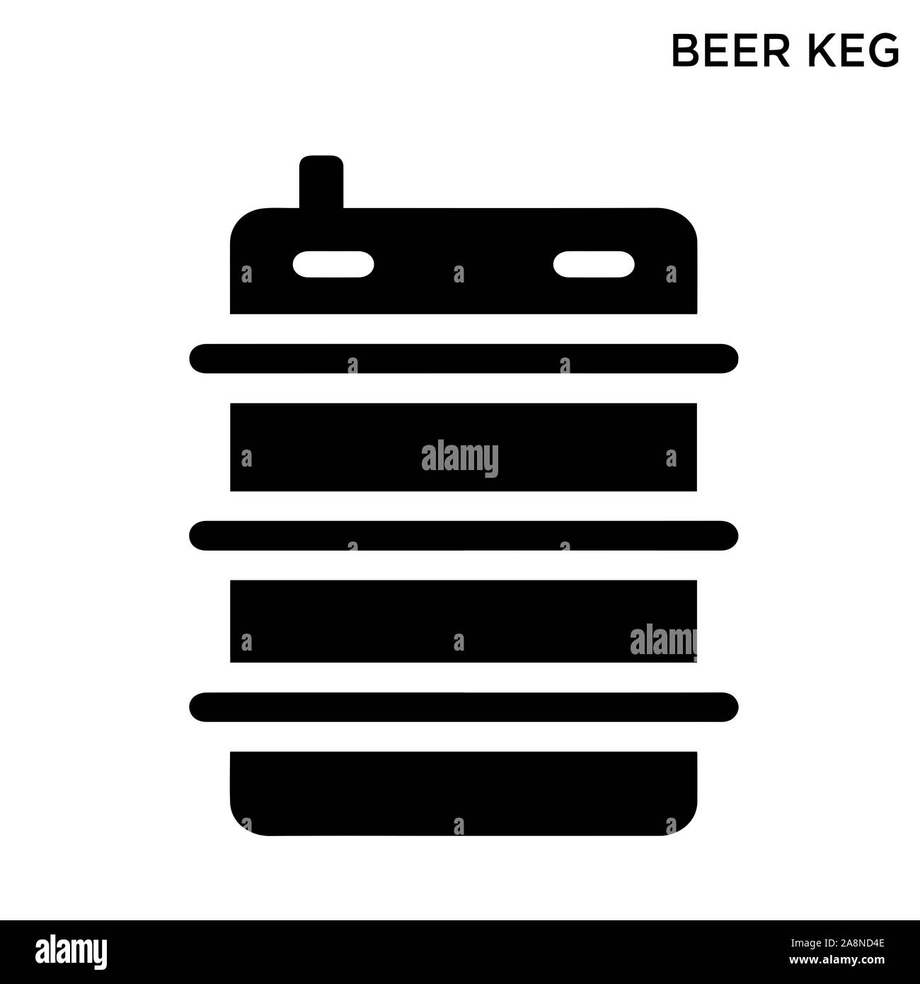 Barile di birra icona illustrazione food concept design di simbolo Foto Stock