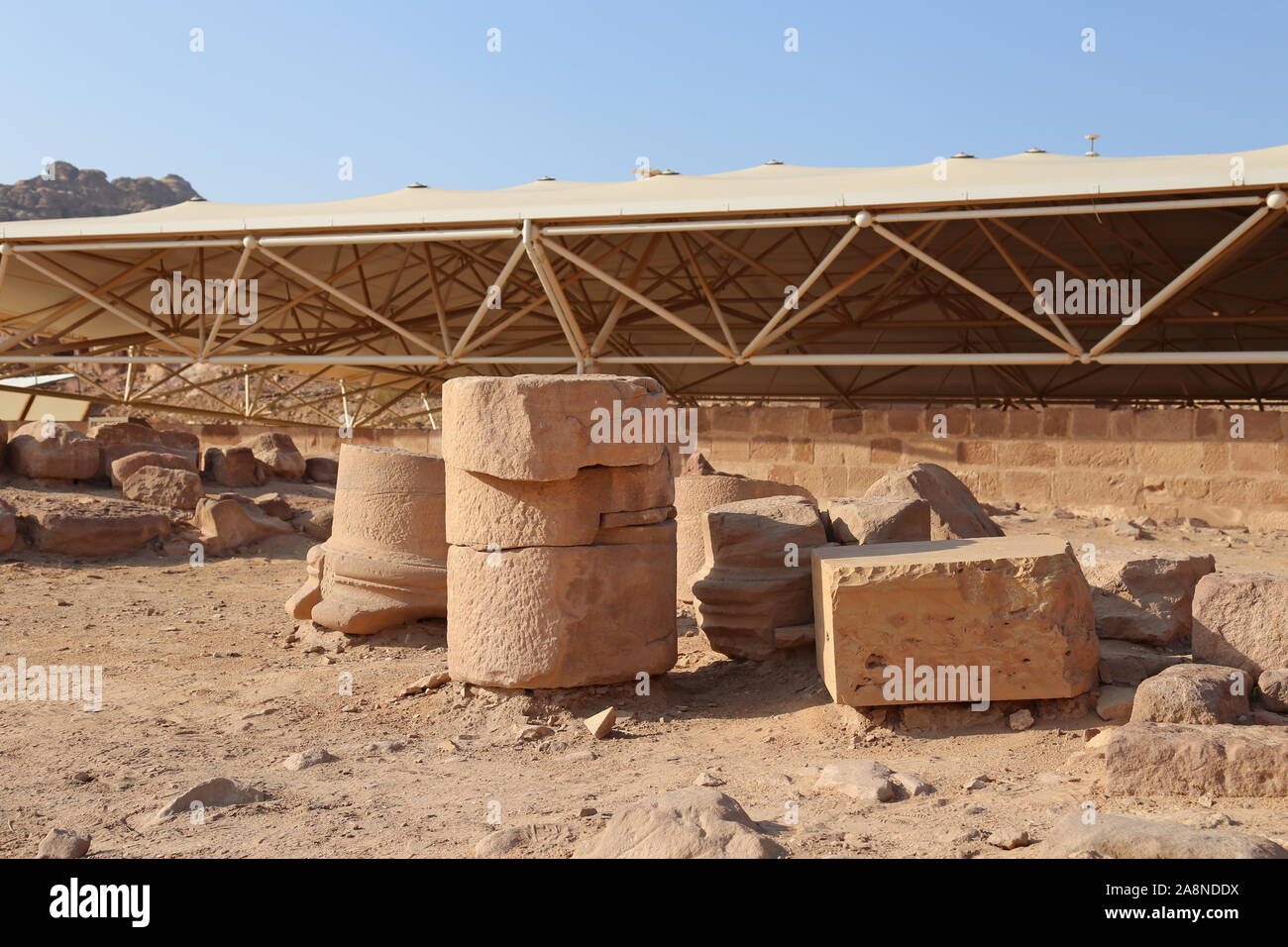 Chiesa bizantina, Petra, Wadi Musa, Governatorato di Ma'an, Giordania, Medio Oriente Foto Stock