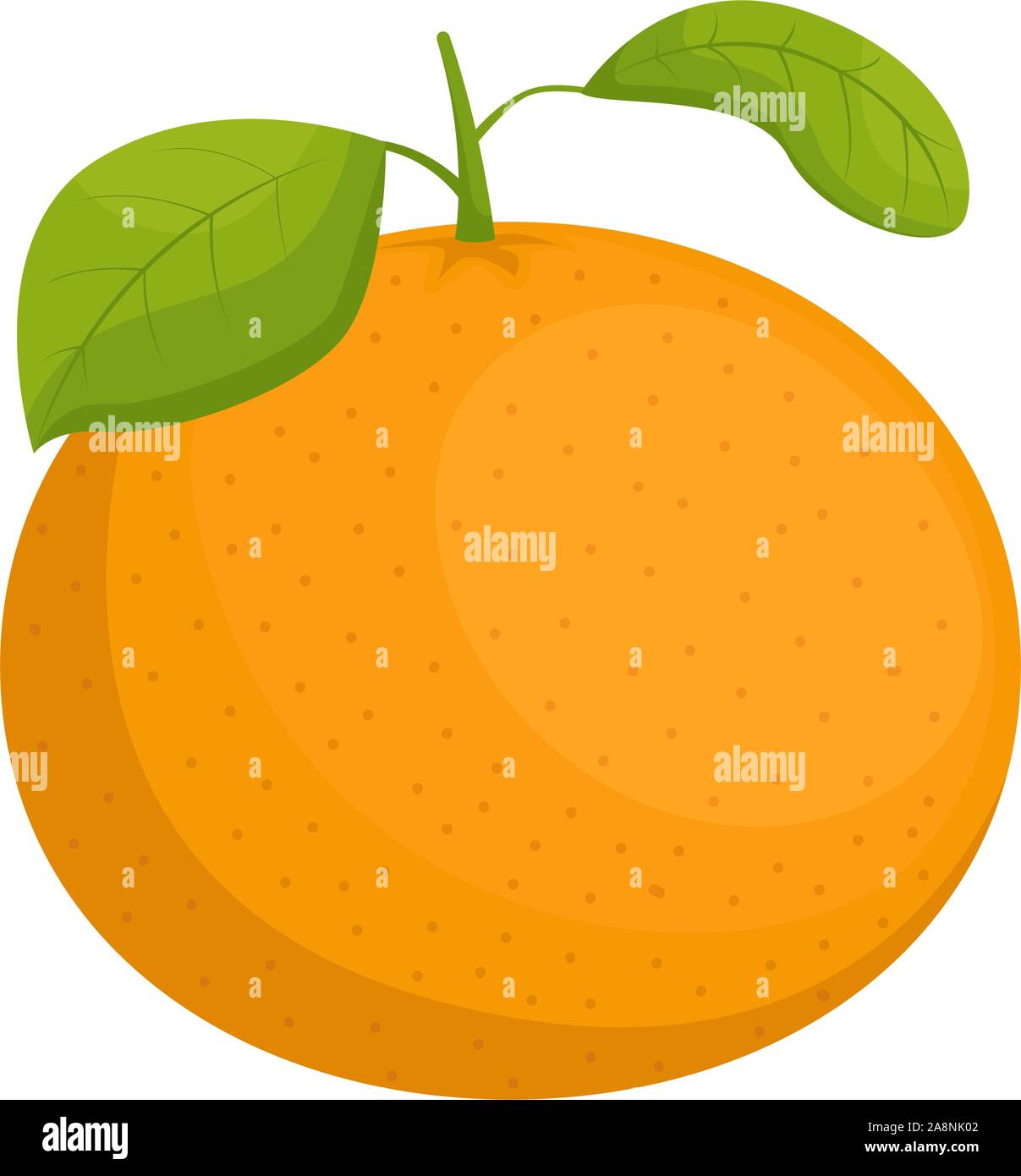 Mandarino con foglie. Nuovo anno di piatti. Agrumi isolato. Illustrazione Vettoriale. Illustrazione Vettoriale