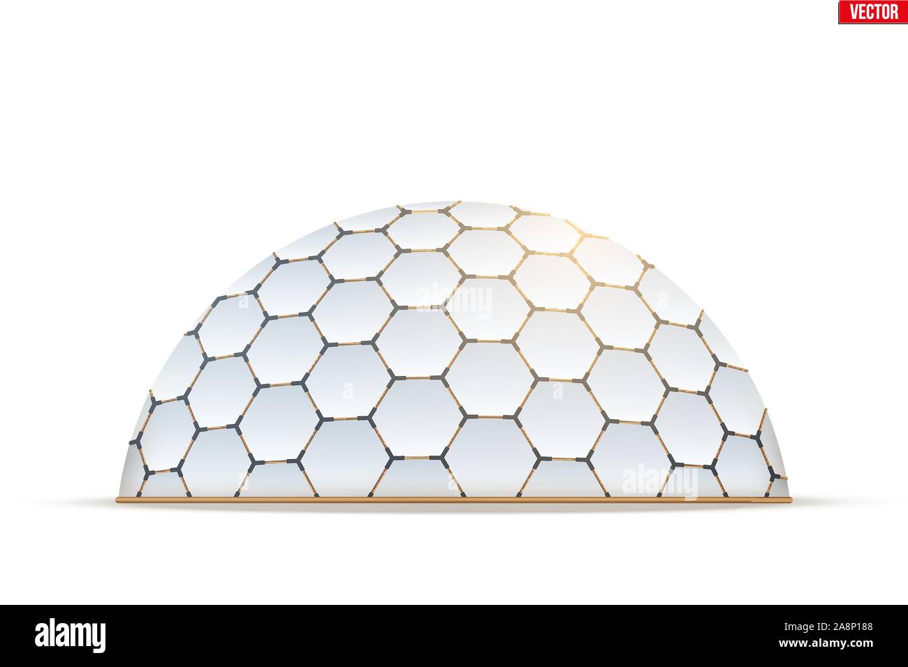 Cupola geodetica dei nidi d'ape esagonale forma Illustrazione Vettoriale