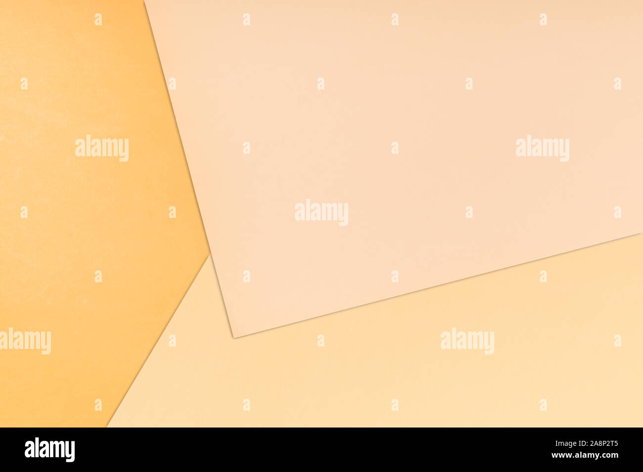 Il colore della carta sullo sfondo. Tre warm soft Pastel Peach colore, giallo, marrone chiaro e rosa Foto Stock