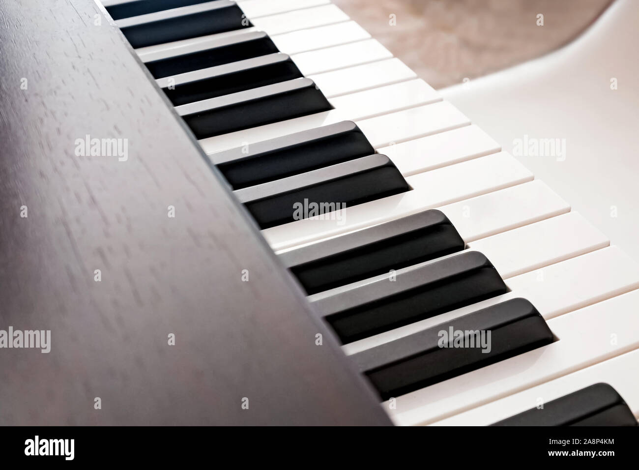 Pianoforte classico tastiera close-up. Foto Stock