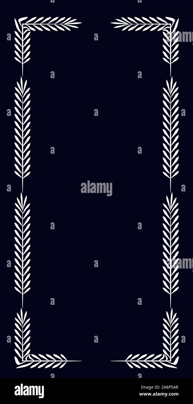 Piazza Orange frame con un semplice modello di bianco in forma di foglie bianche. Illustrazione Vettoriale