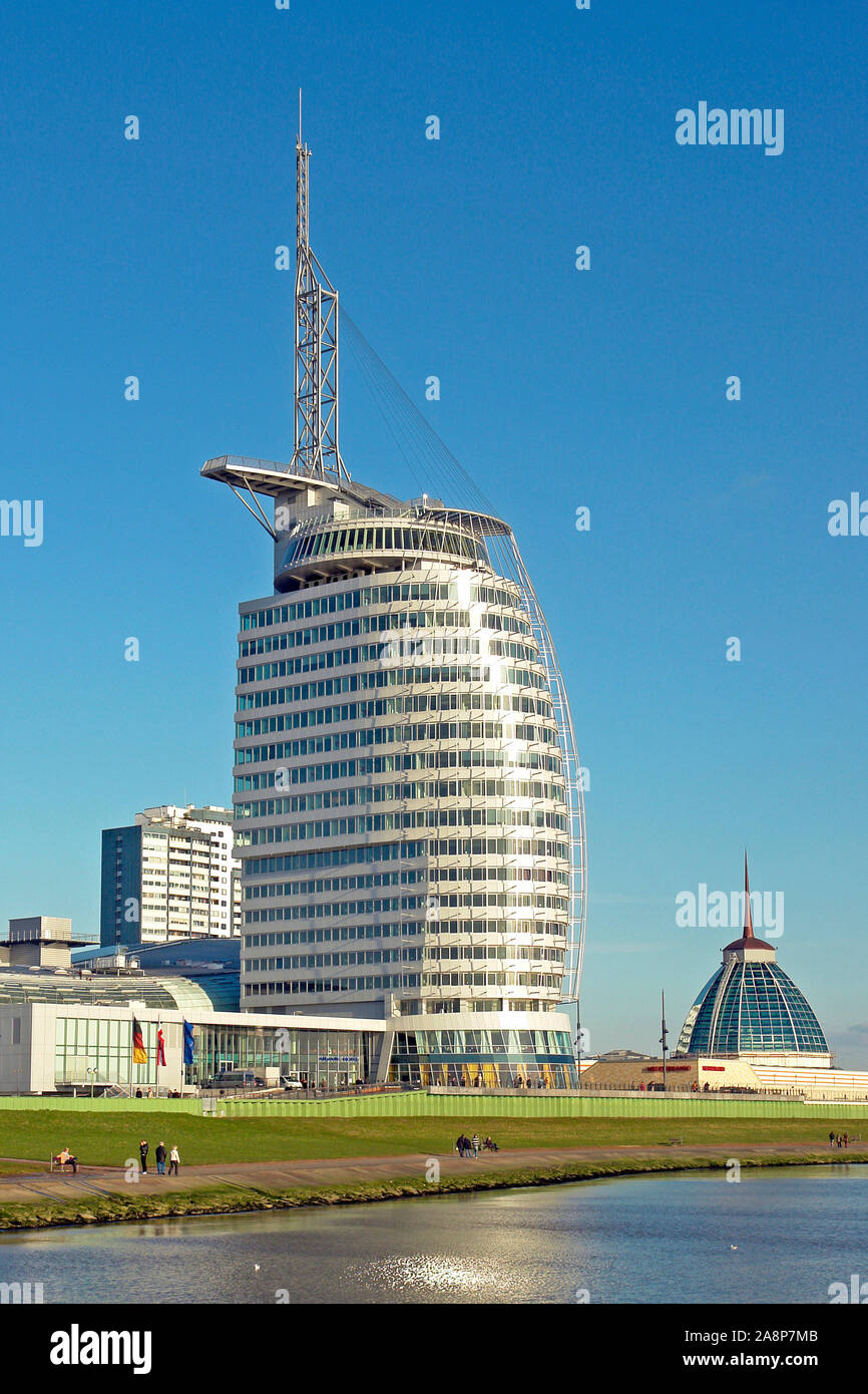 Atlantic Hotel Sail City in Bremerhaven Foto Stock