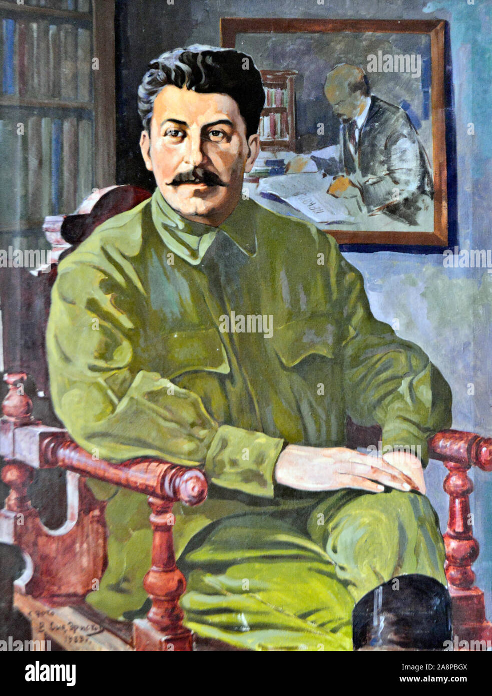 Joseph Stalin ritratto. Museo di Stalin, Gori, Georgia Foto Stock