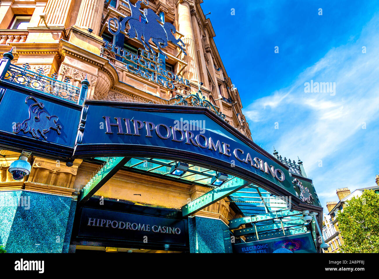 L'esterno dell'Hippodrome Casino in Leicester Square, Londra, Regno Unito Foto Stock