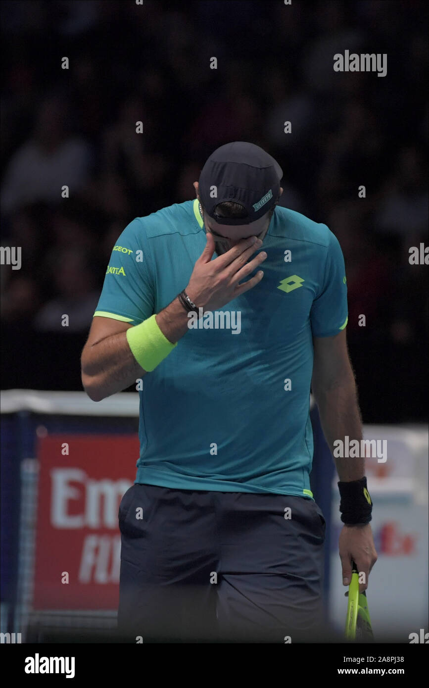 Londra, Italia. Decimo Nov, 2019. berettiniduring Nitto ATP Finals, Tennis Internazionali a Londra, Italia, 10 novembre 2019 - LPS/Roberto Zanettin Credito: Roberto Zanettin/LP/ZUMA filo/Alamy Live News Foto Stock