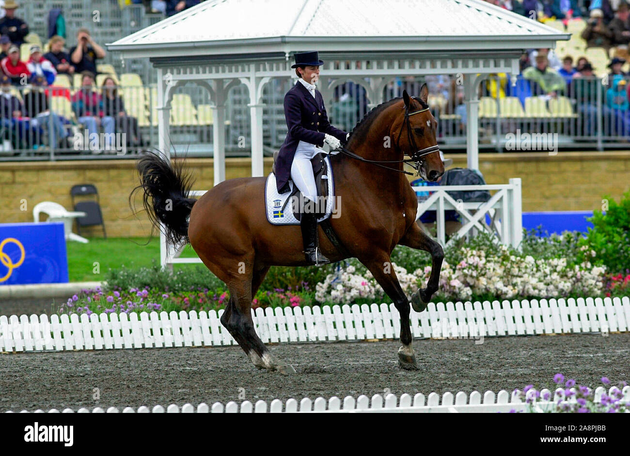 I Giochi olimpici di Atlanta del 1996, Tinne Vilhelmson (SWE) riding Cezar Foto Stock