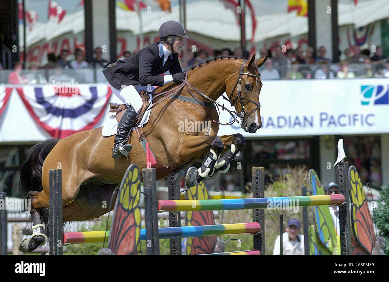 L'Abete nazionale Prati 2001, Canadian Pacific World Cup Joie Gatlin (USA) a cavallo del Edesa Devine Foto Stock