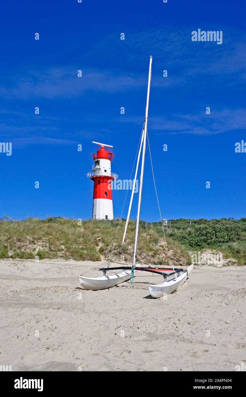 Insel Borkum, Elektrischer Leuchtturm, Ostfriesische isole, Foto Stock